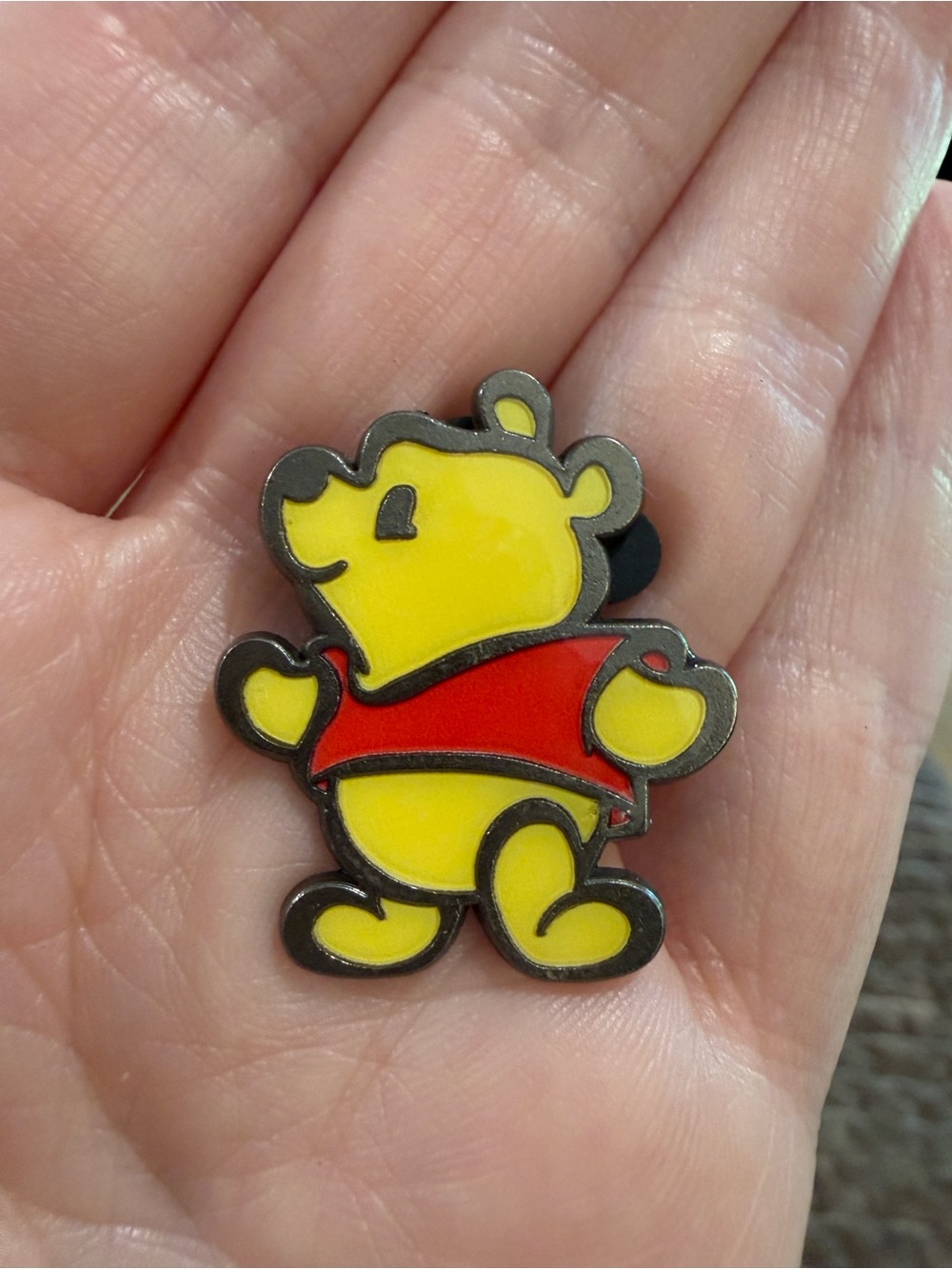Disney Cuties Yellow & Red Winnie the Pooh Enamel Brooch